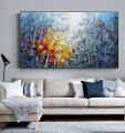 Blue Sky Colorful Forest by Palette Knife